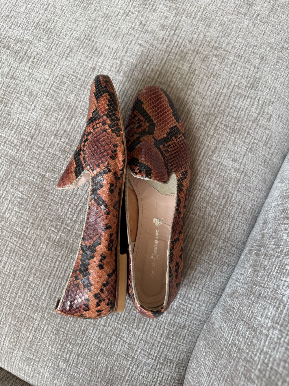 Michele Lopriore Leather Snake-Print Women's Loafers